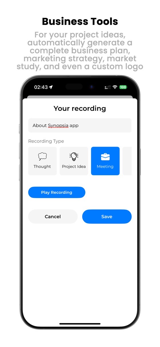 Écran 3 de l'app Voice Memos AI